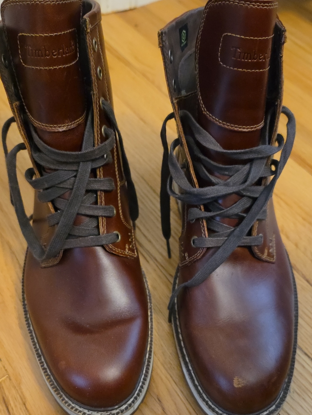Timberland Men’s Dark Brown Leather Lace-Up Work Boots